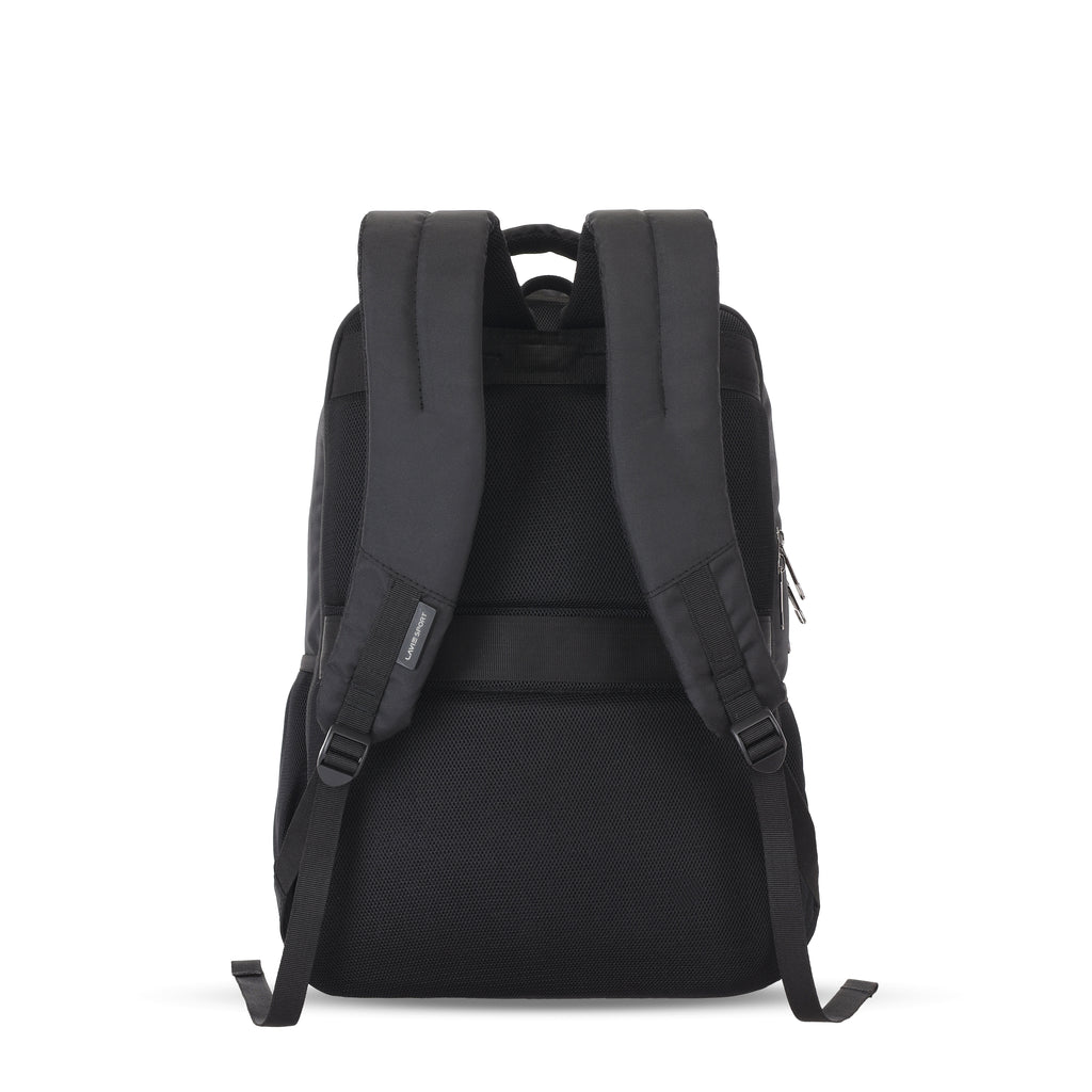 Lavie Sport Pioneer 24L Laptop Backpack with Trolley Sleeve For Men & Women Black