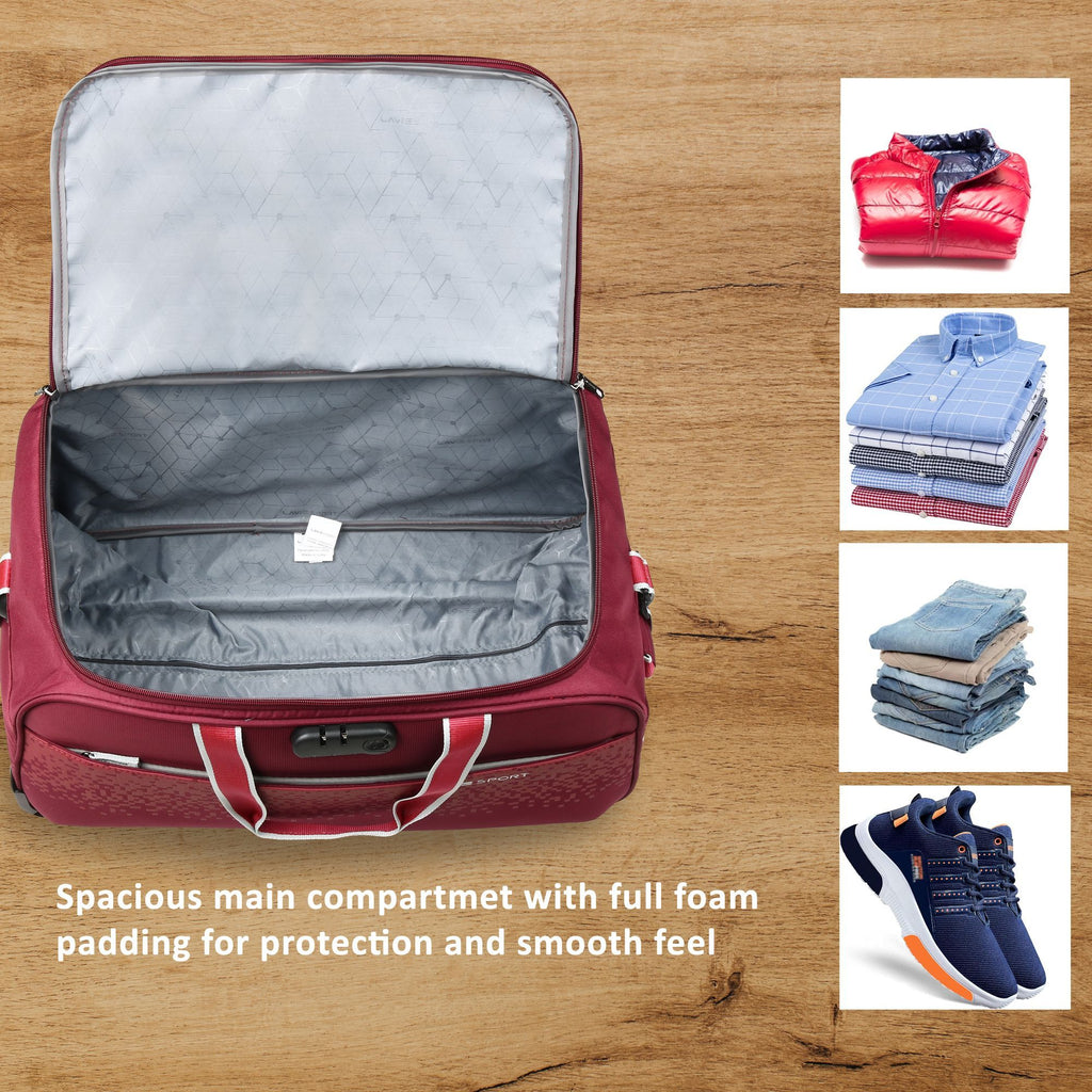 Lavie Sport Cabin Size 45 Litres Pixel Wheel Duffle Bag| | 2 Wheel Duffle Bag Navy - Lavie World