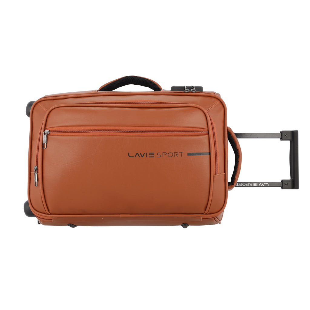 Lavie Sport 45 cms Premium Majestic Pro Overnighter Laptop Trolley | Duffle Bag Tan