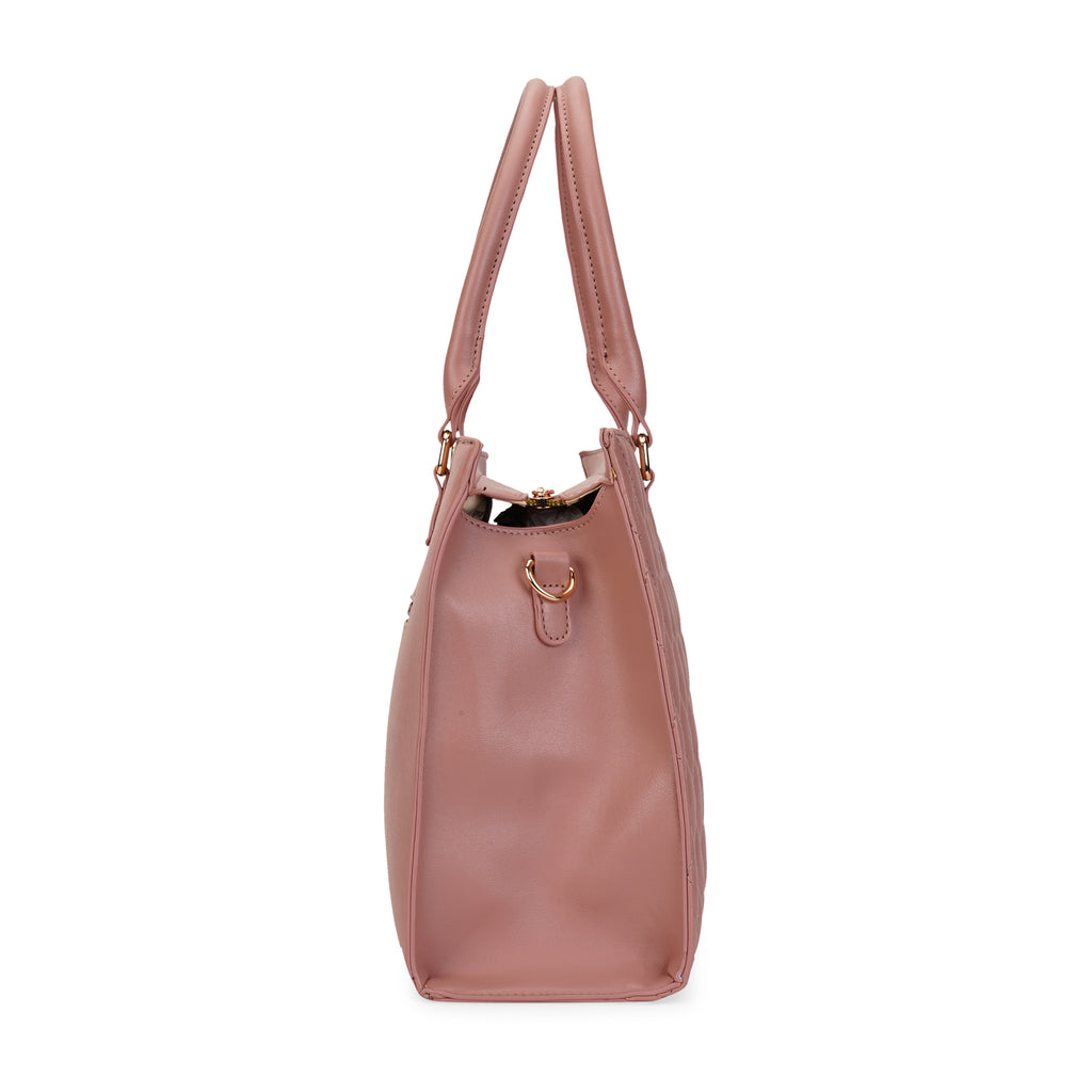 Lavie Luxe Dark Pink Large Women's Quilt Shelly Satchel Bag