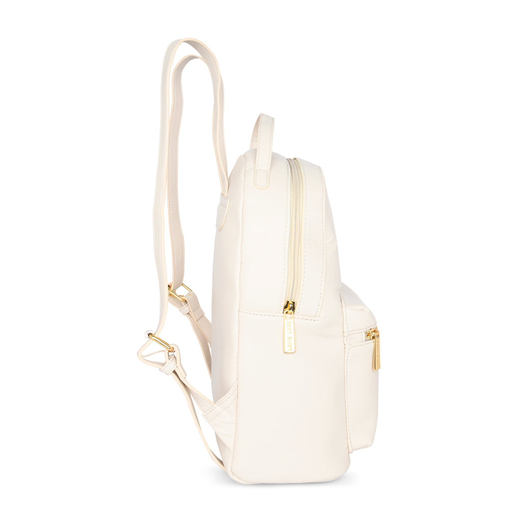 Lavie Luxe Off White Medium Women's Waffle Girl's Backpack