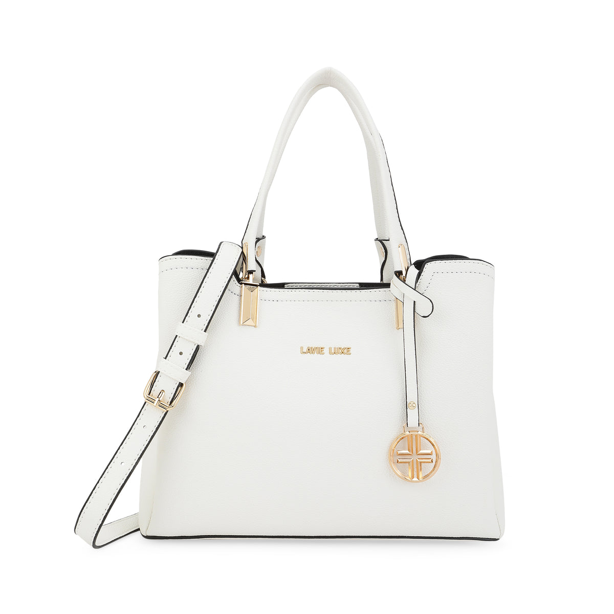 Lavie Luxe Off White Medium Women's Azura 23 3 Compartments Satchel Ba ...