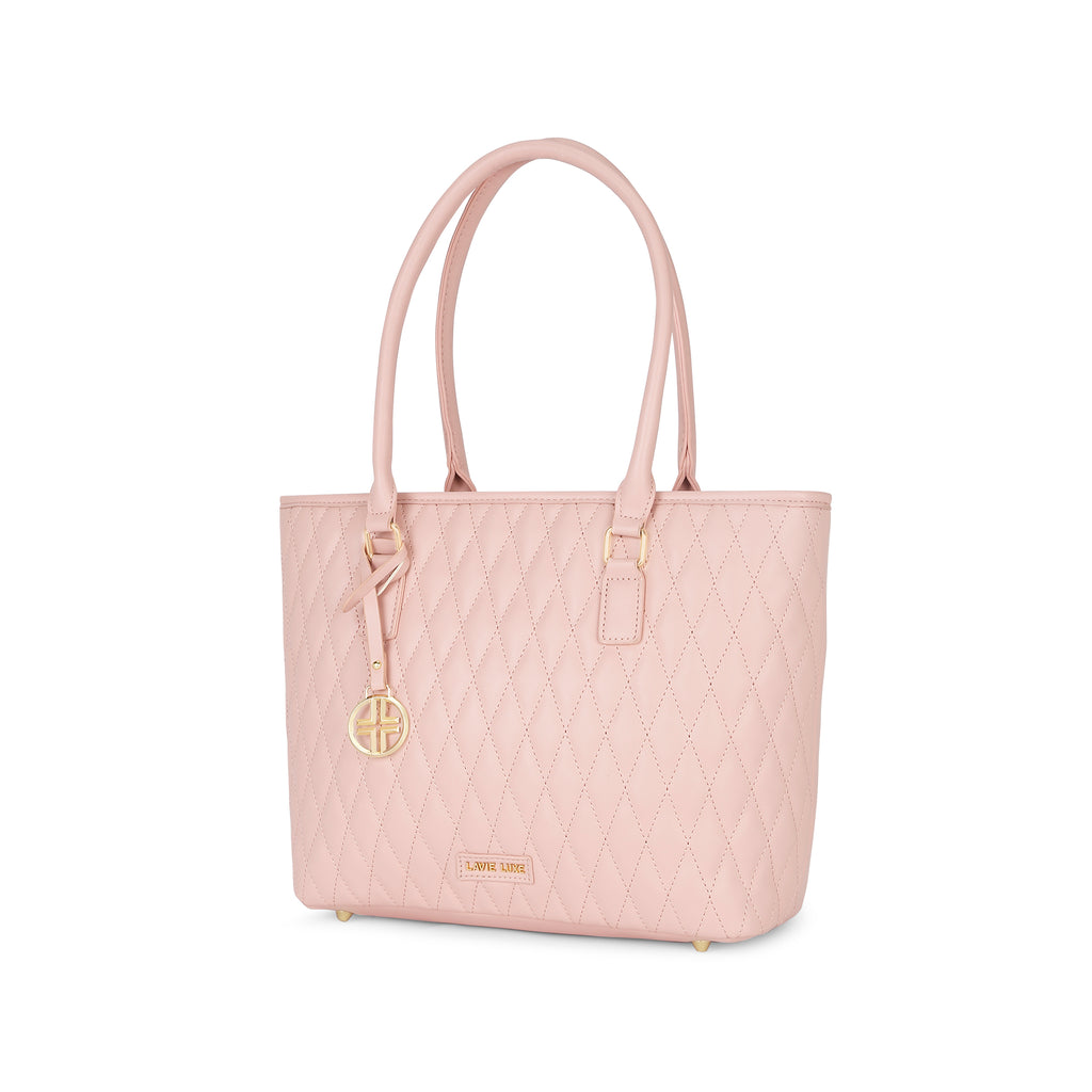 Lavie Luxe Light Pink Large Women's Sherry Tote Bag