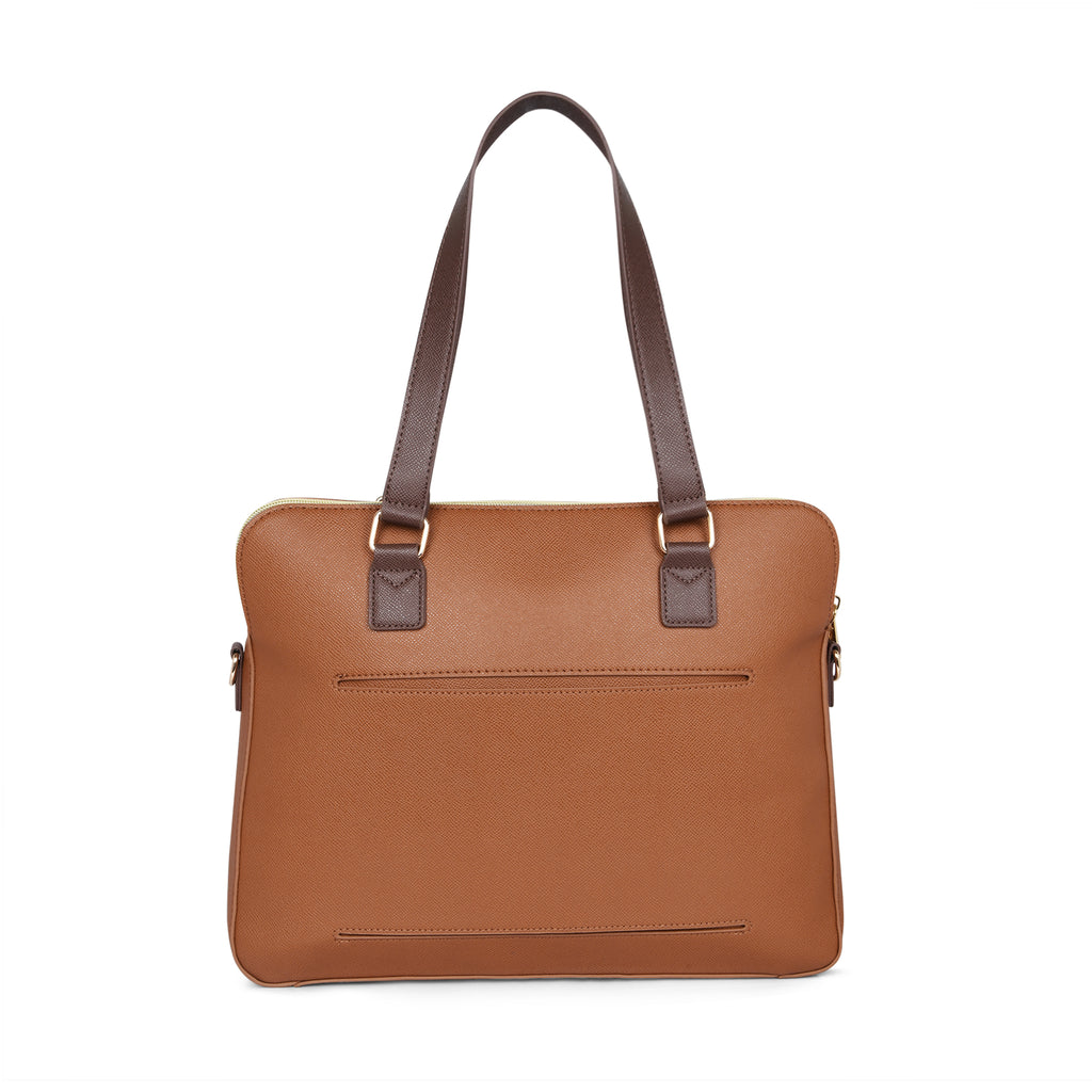 Lavie Luxe Tan Large Women's Mento Laptop Bag