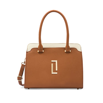 Lavie Luxe Ameen 3C Tan Medium Women's Satchel