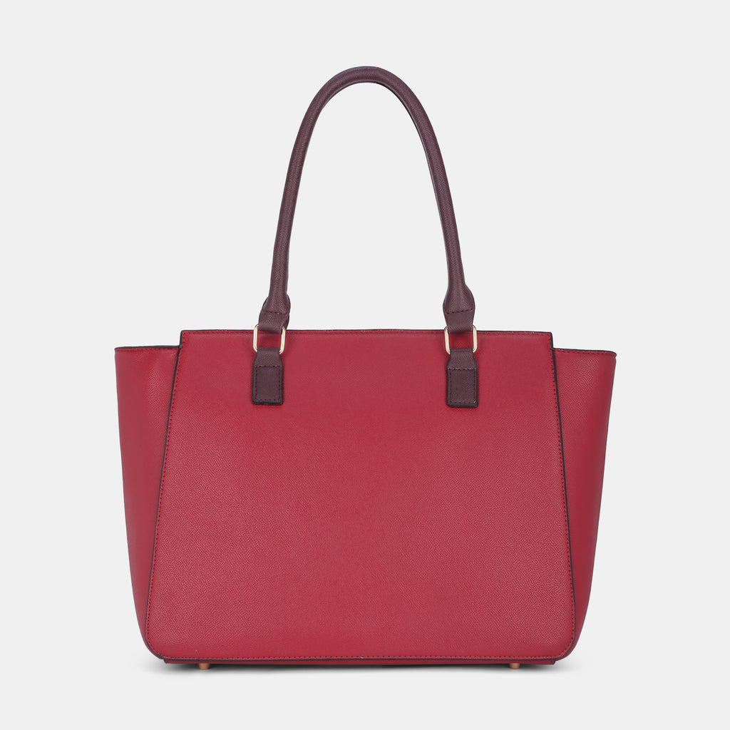 Lavie Luxe Kyle Red Large Women's Tote Handbag