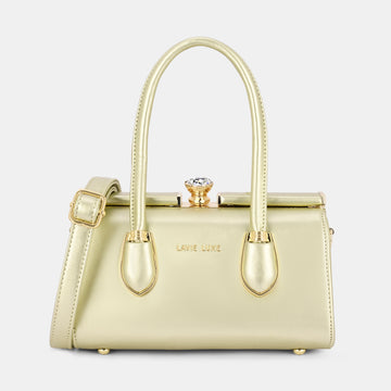 Lavie Luxe Dazzle Gold Small Women's Framed Bag