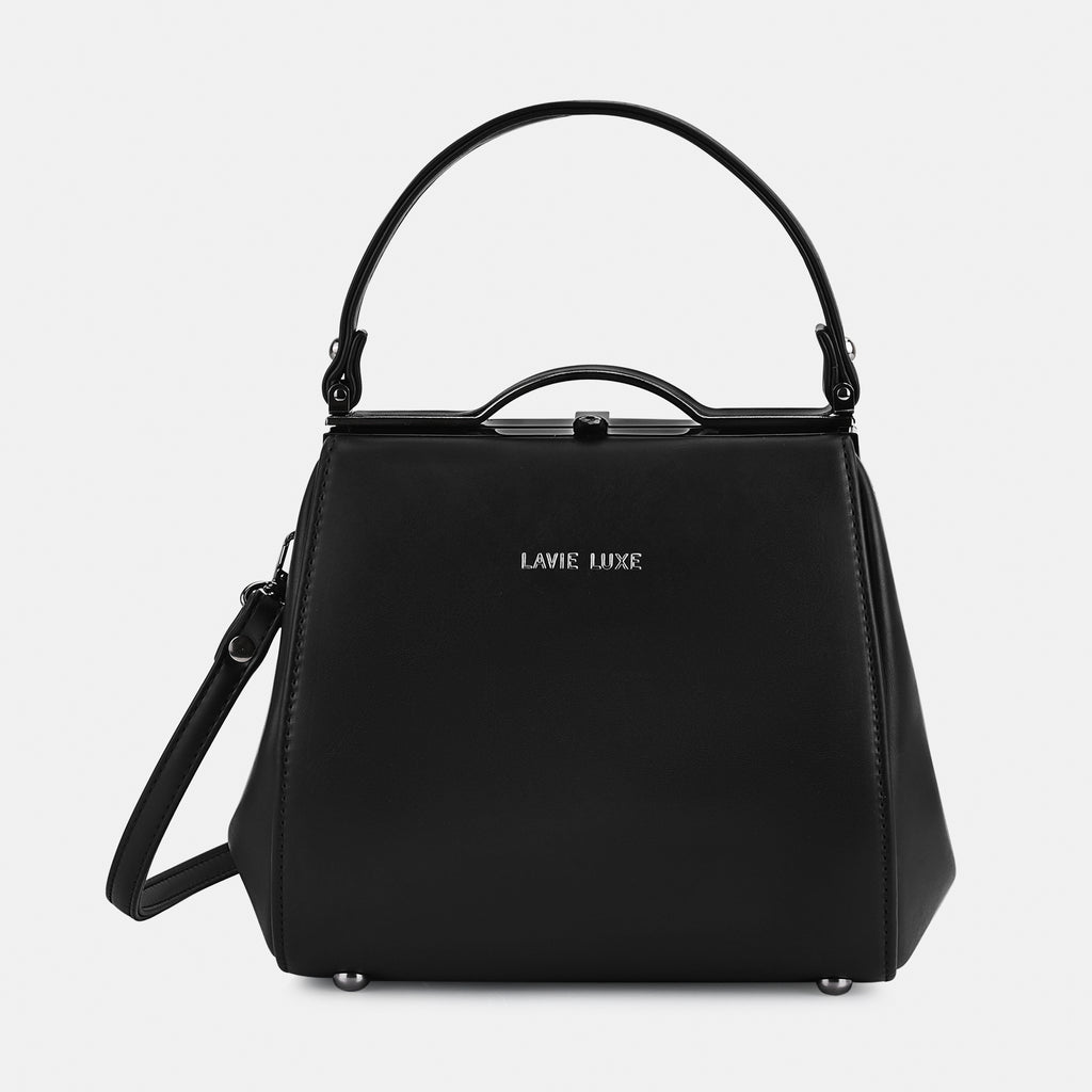 Lavie Luxe Fluff Frame Black Medium Women's Framed Bag