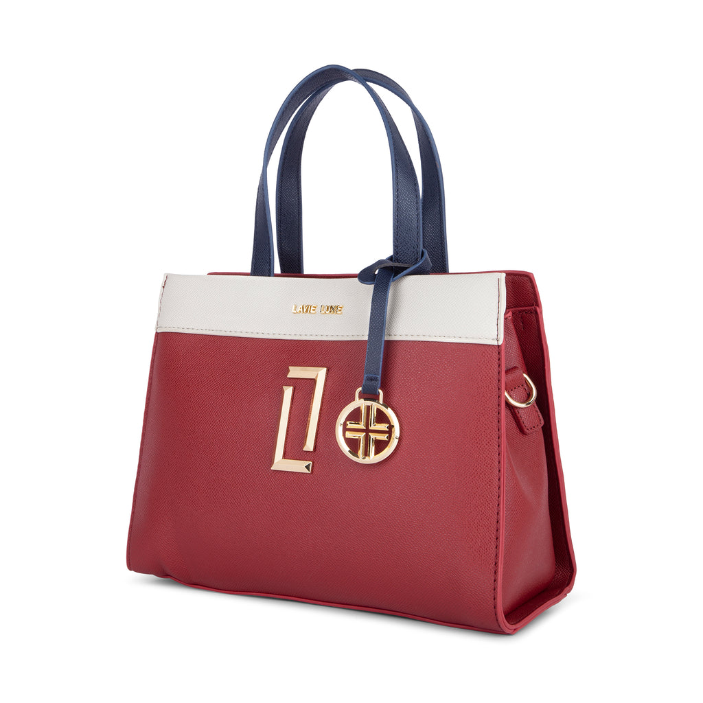 Lavie Luxe Gehry Red Medium Women'S Satchel