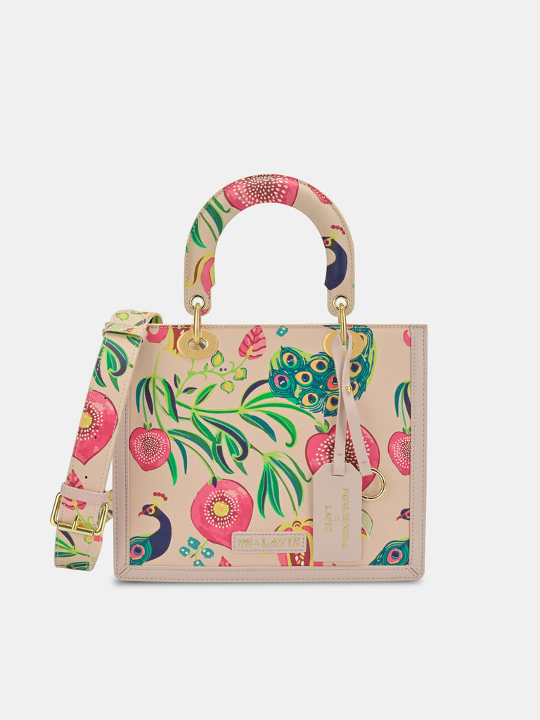 Abutilon Print Small Box Satchel Bag