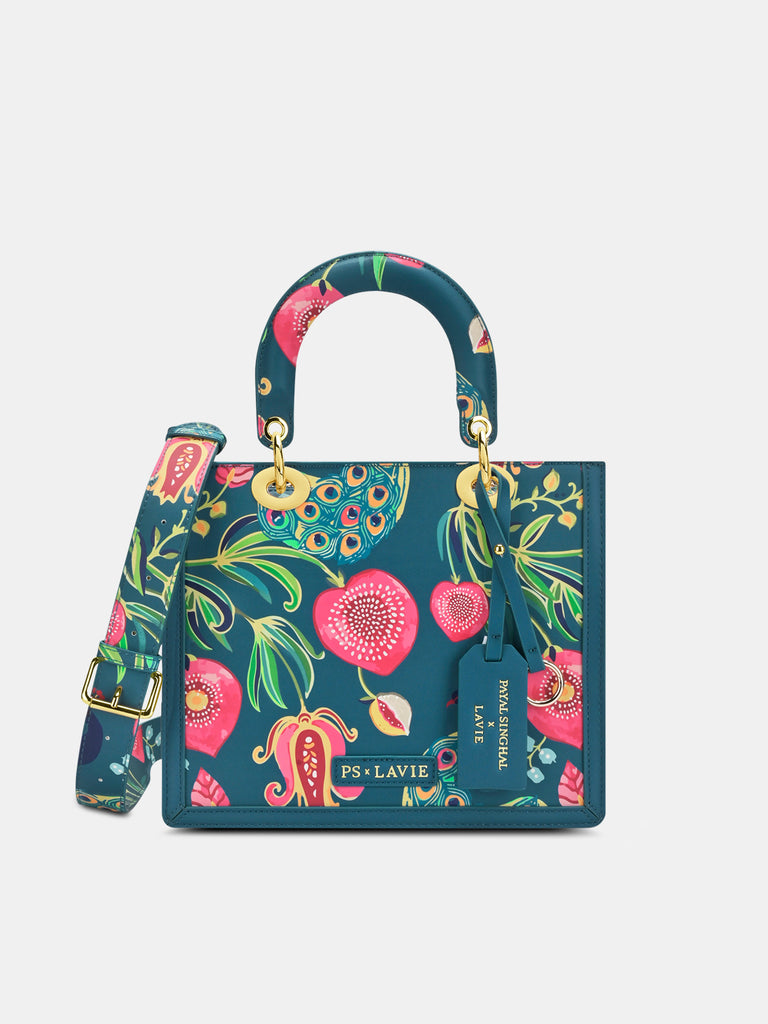 Abutilon Print Small Box Satchel Bag