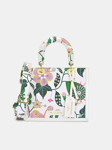 Abutilon Print Small Box Satchel Bag