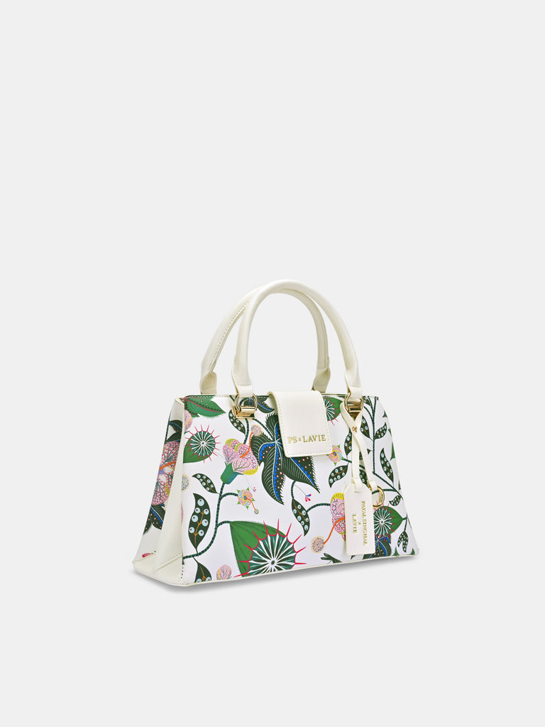 Abutilon Print Satchel Bag