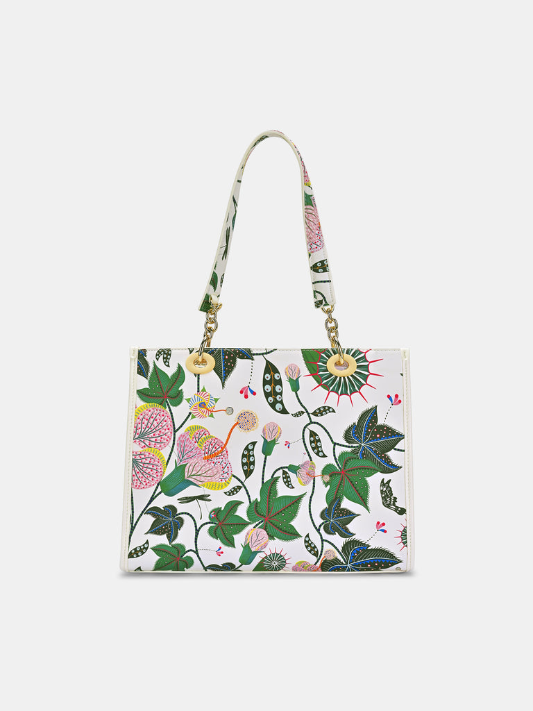 Abutilon Print Large Box Tote Bag