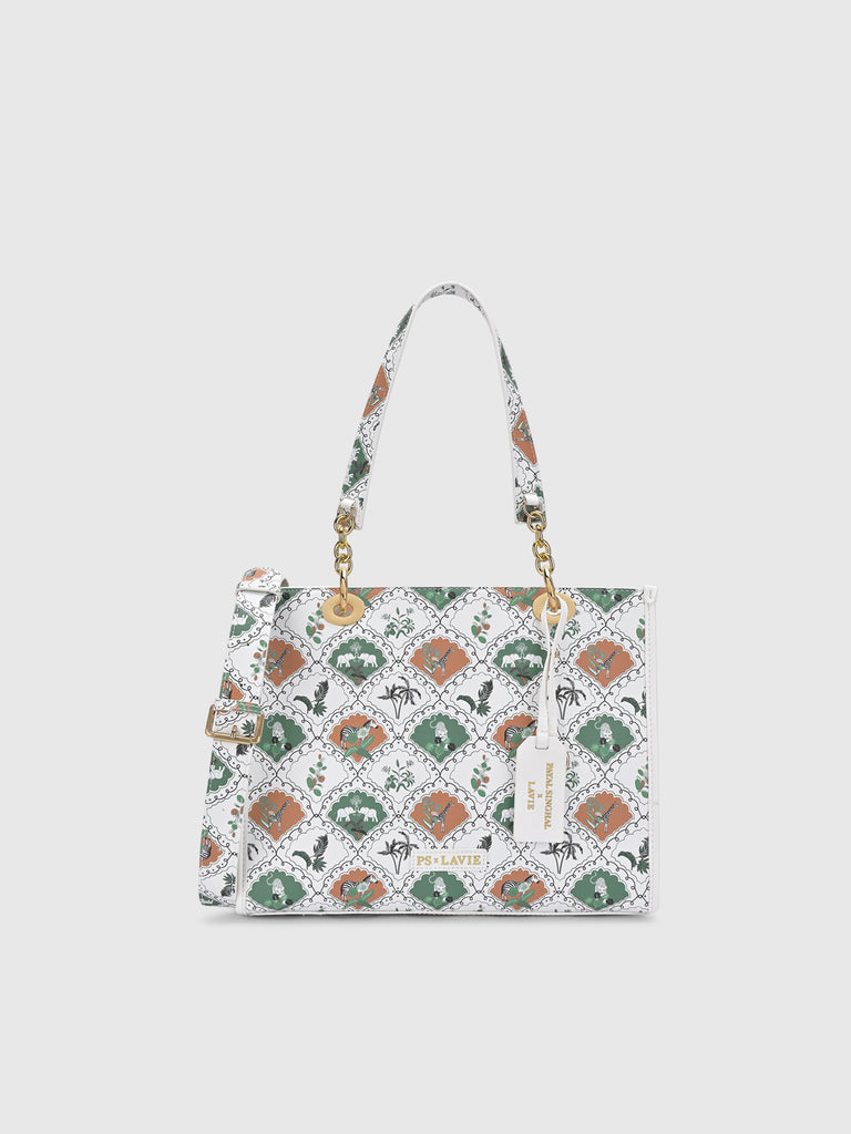 Safari Print Large Box Tote Bag