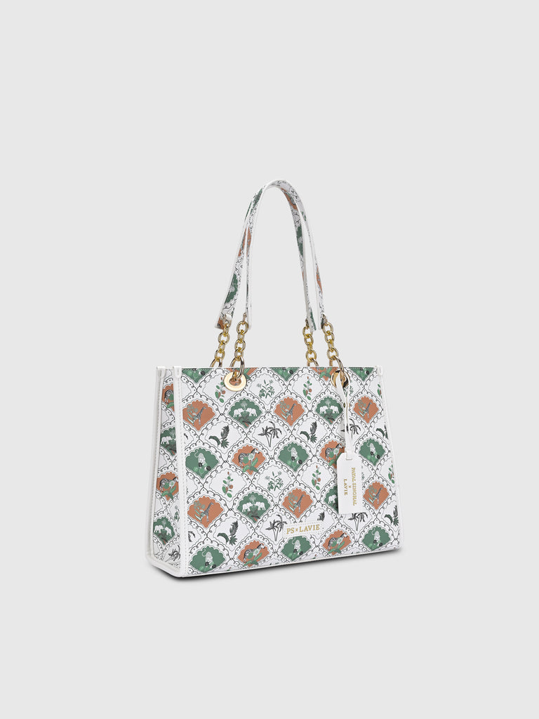 Safari Print Large Box Tote Bag