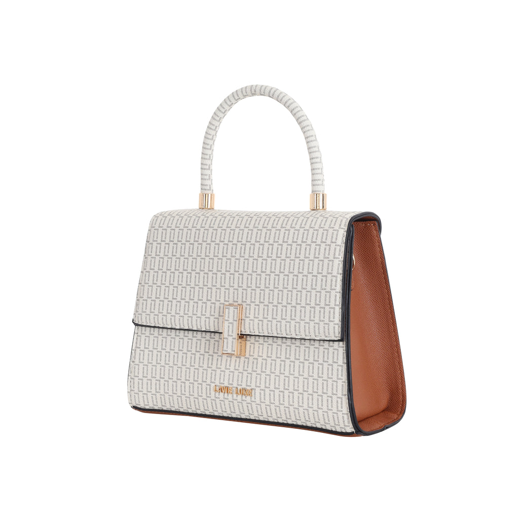 Lavie Luxe Monogram Ipsy24 Off White Medium Women's Satchel