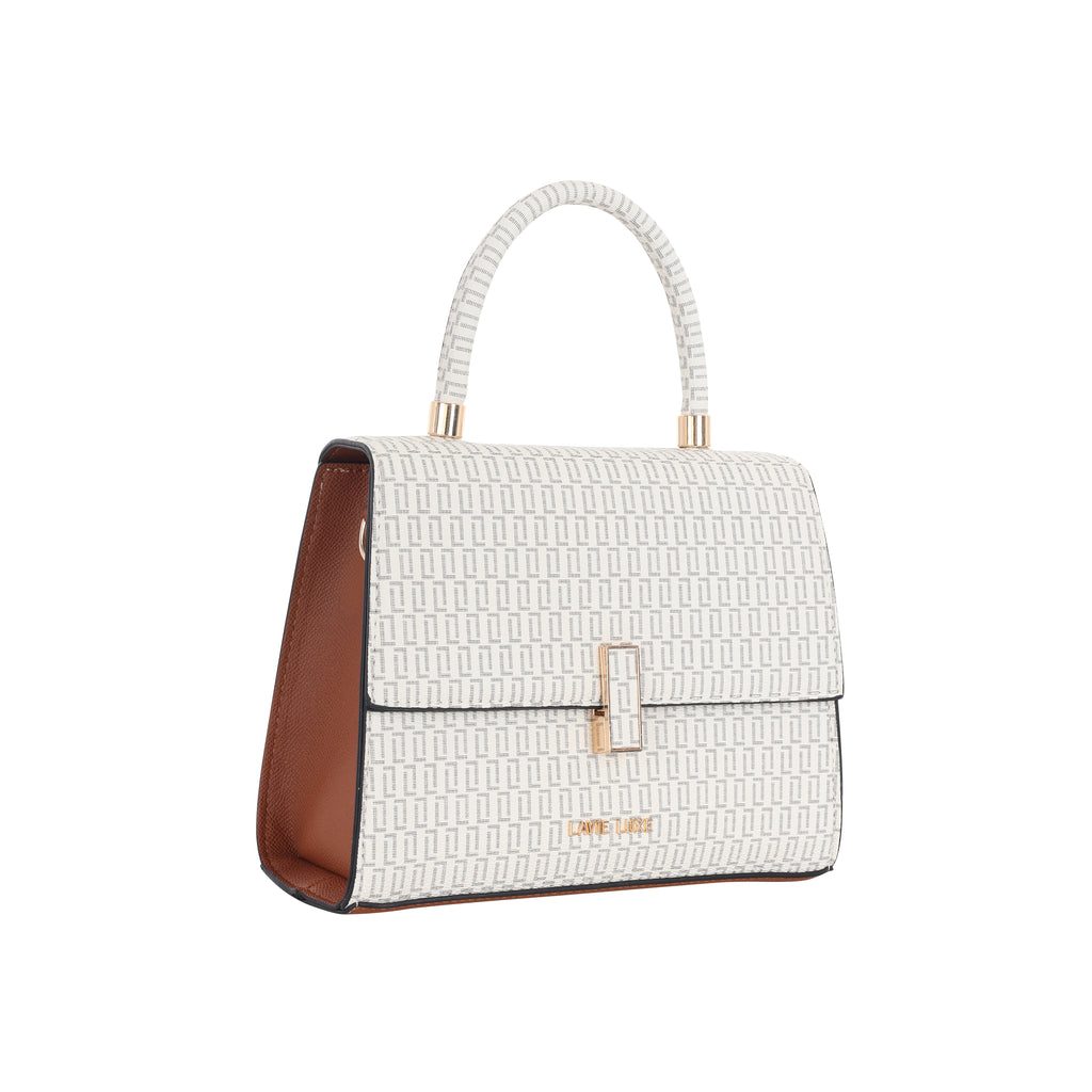 Lavie Luxe Monogram Ipsy24 Off White Medium Women's Satchel