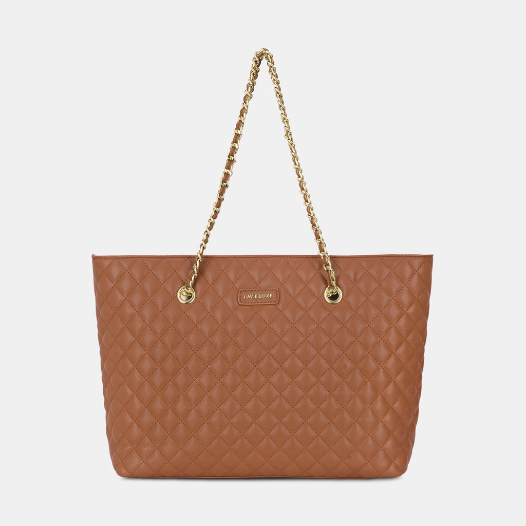 Lavie Luxe Query Tan Large Women's Tote