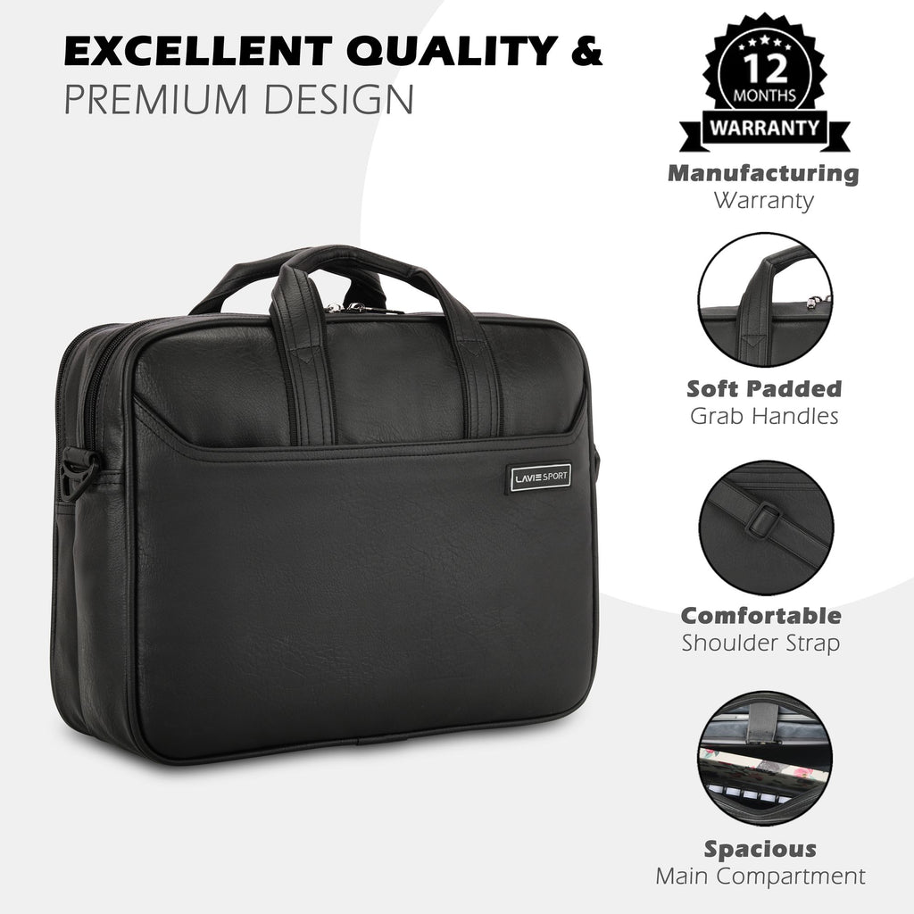 Lavie_Sport_2_Compartments_Executive_Unisex_Laptop_Briefcase_Bag_Black