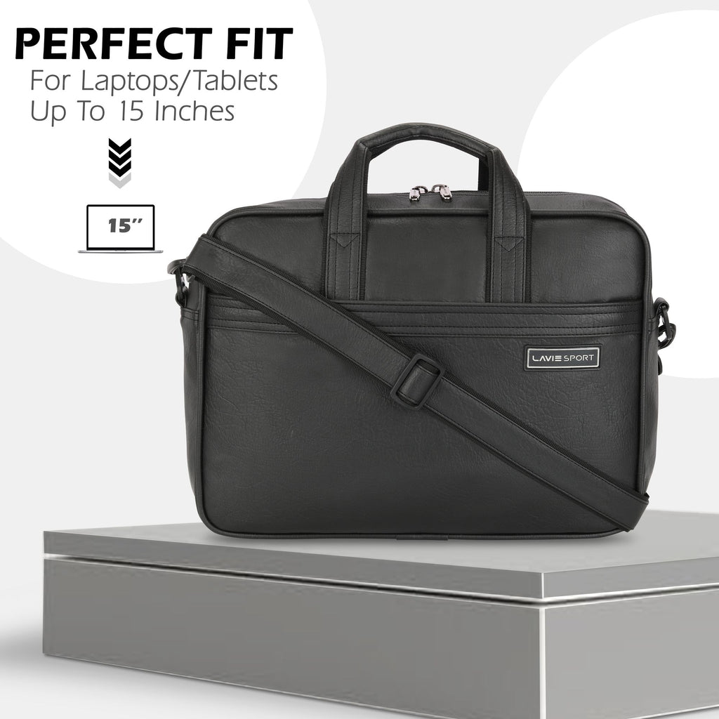 Lavie_Sport_2_Compartments_Executive_Unisex_Laptop_Briefcase_Bag_Black