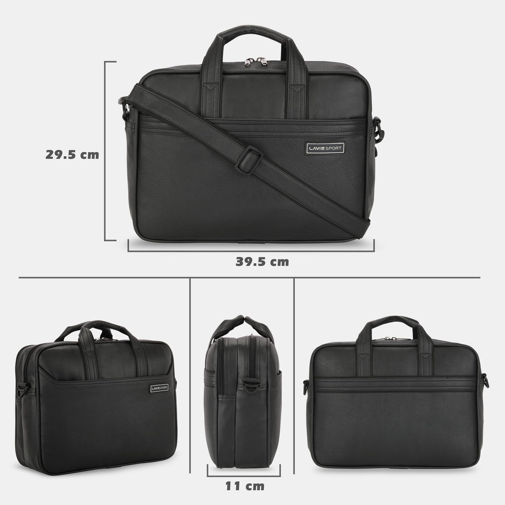 Lavie_Sport_2_Compartments_Executive_Unisex_Laptop_Briefcase_Bag_Black