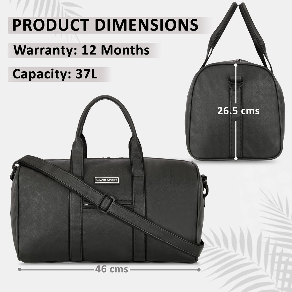 Lavie_Sport_Captain_32L_Synthetic_Leather_Unisex_Duffle_Bag_Black