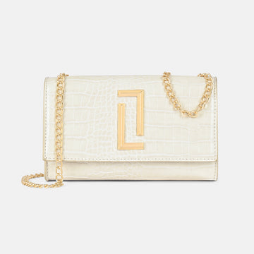 Lavie Luxe Crocflap Off White Small Women's Sling
