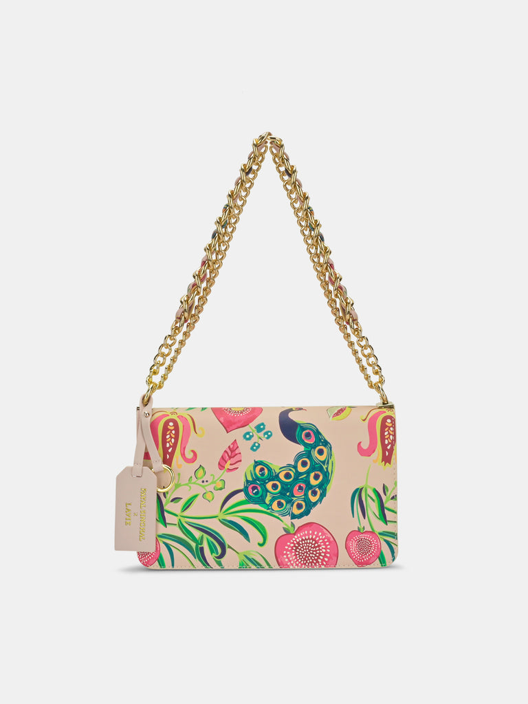 Abutilon Print Flap Sling Bag