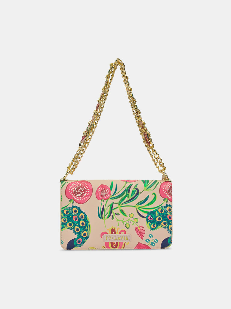 Abutilon Print Flap Sling Bag