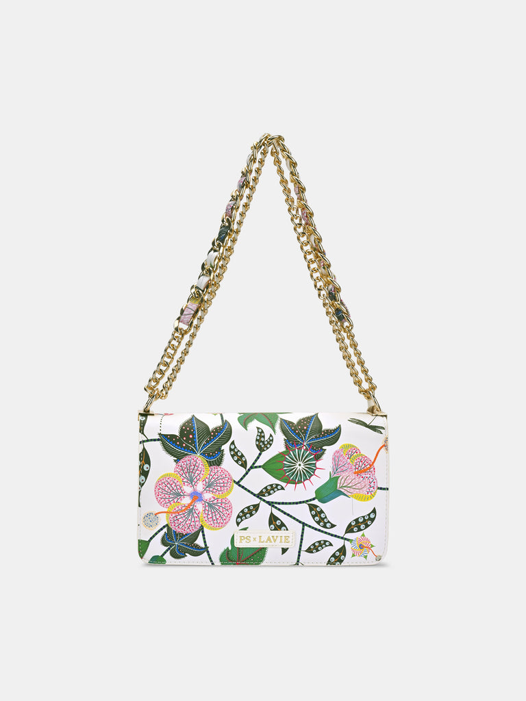 Abutilon Print Flap Sling Bag