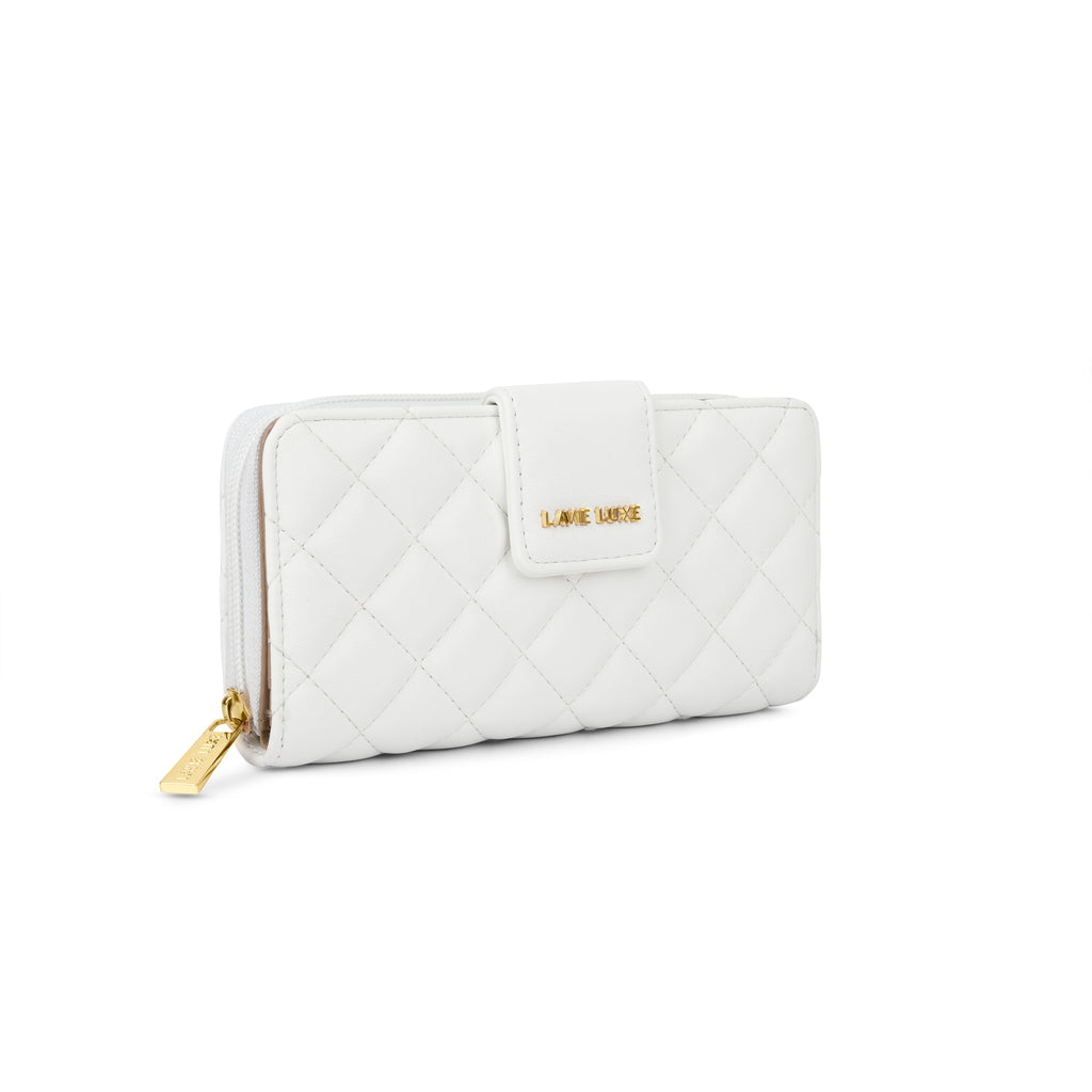 Lavie Luxe White Large Women's Diamond Bifold Wallet