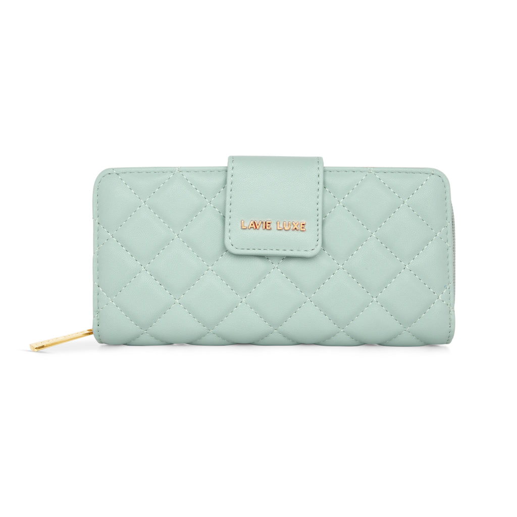 Lavie Luxe Mint Large Women's Diamond Bifold Wallet