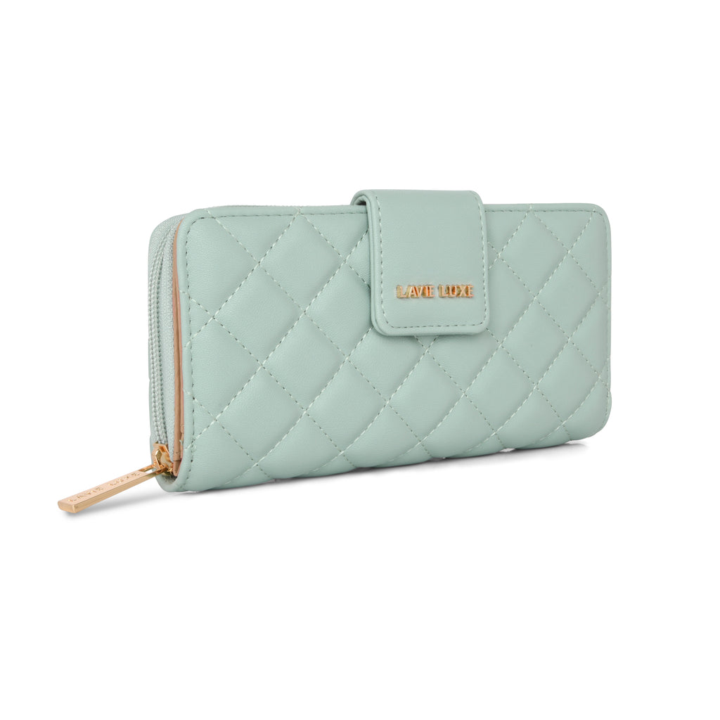 Lavie Luxe Mint Large Women's Diamond Bifold Wallet