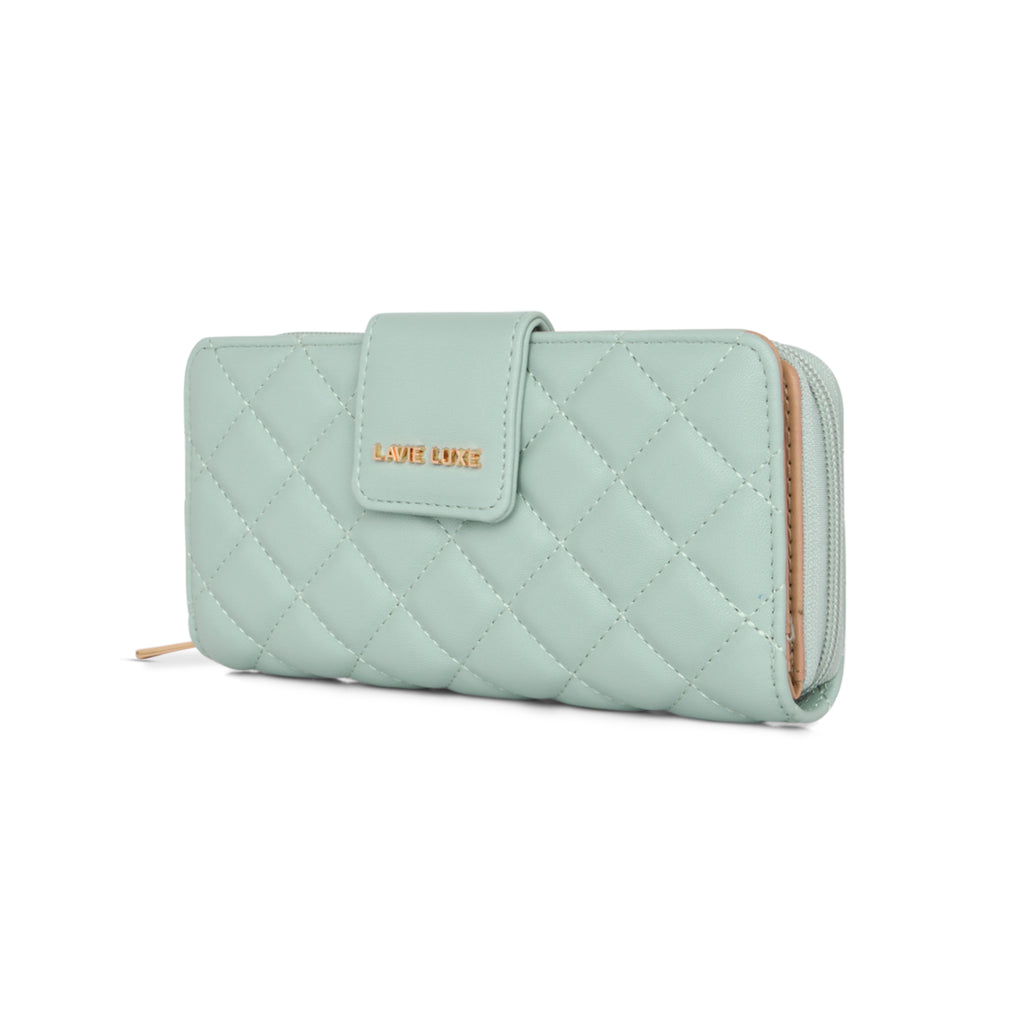 Lavie Luxe Mint Large Women's Diamond Bifold Wallet