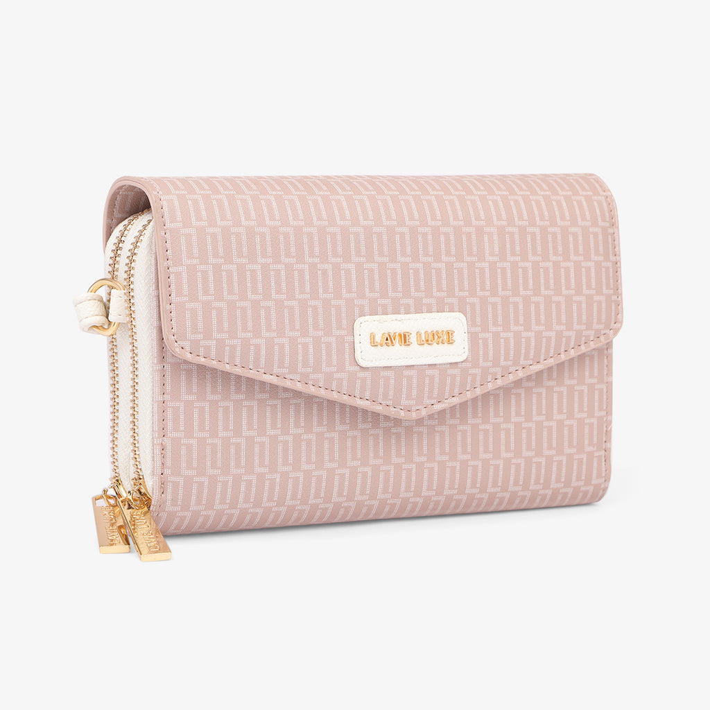 Lavie Luxe Sally Pink Large Women's Sling Wallet