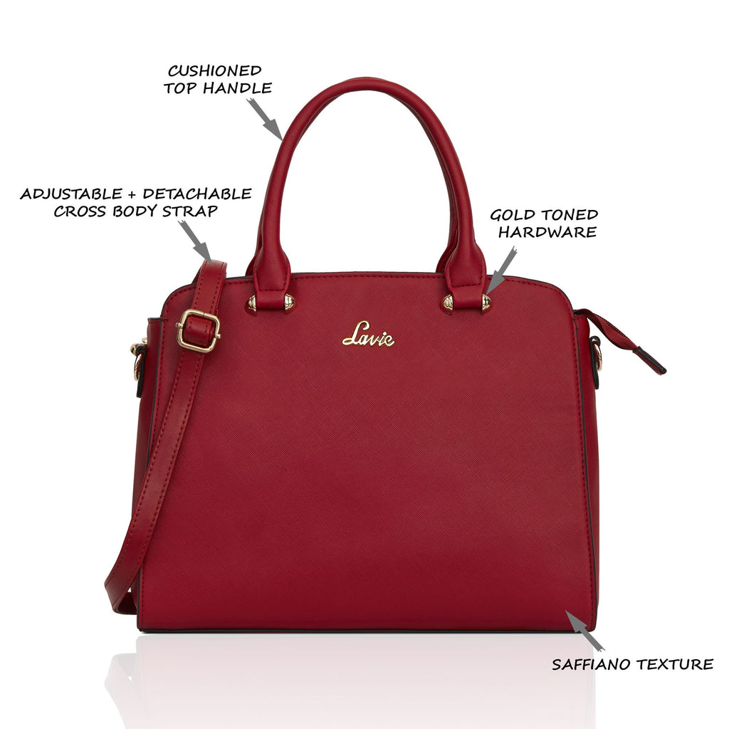 Lavie Ushawu Women's Dome Satchel Bag Medium Red