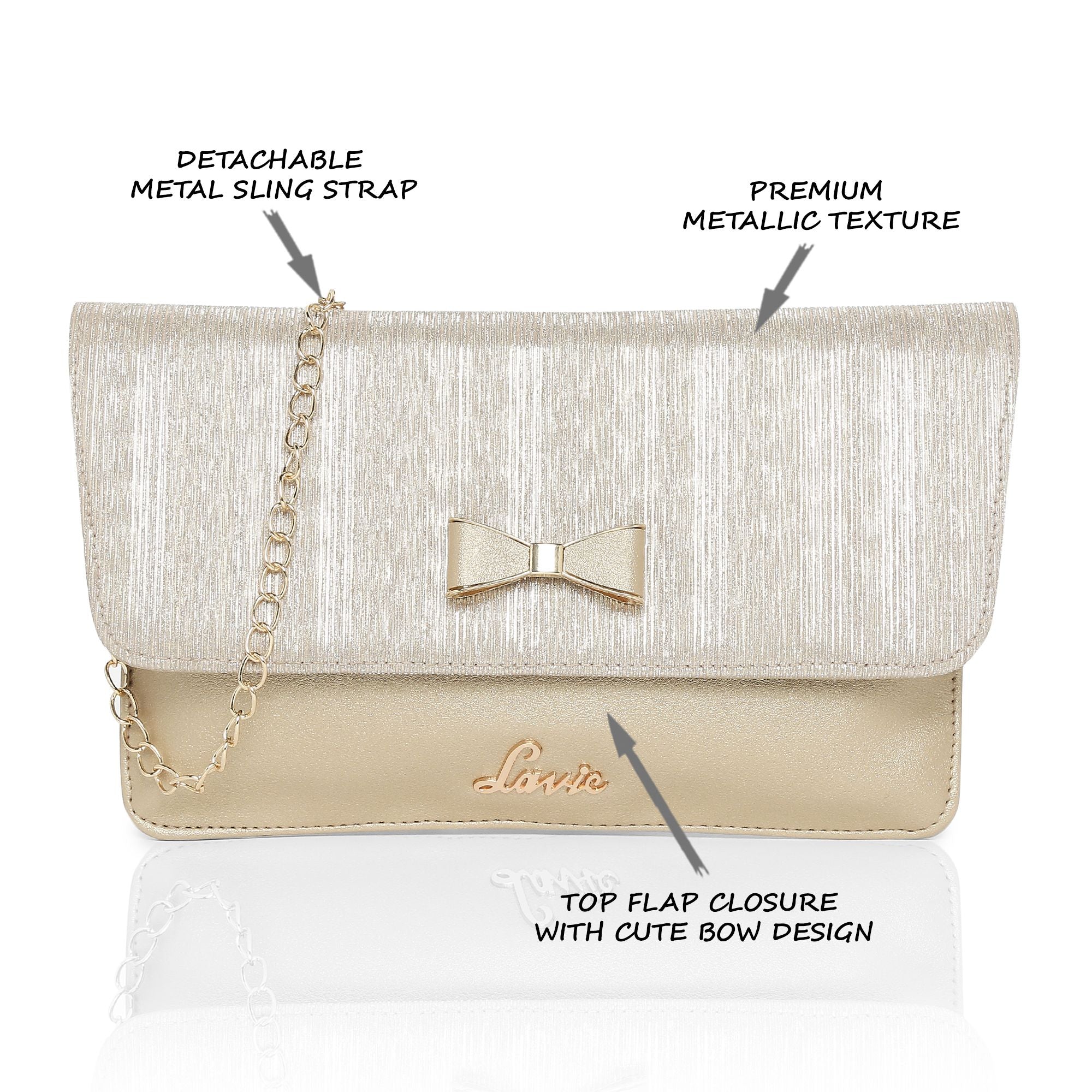 Buy Gold Clutches & Wristlets for Women by Haute Sauce Online | Ajio.com